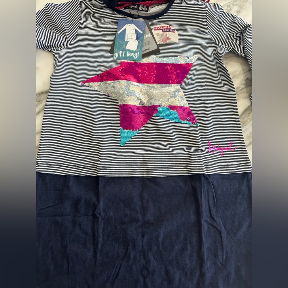 Desigual Girls Dress With Backpack NWT 11/12